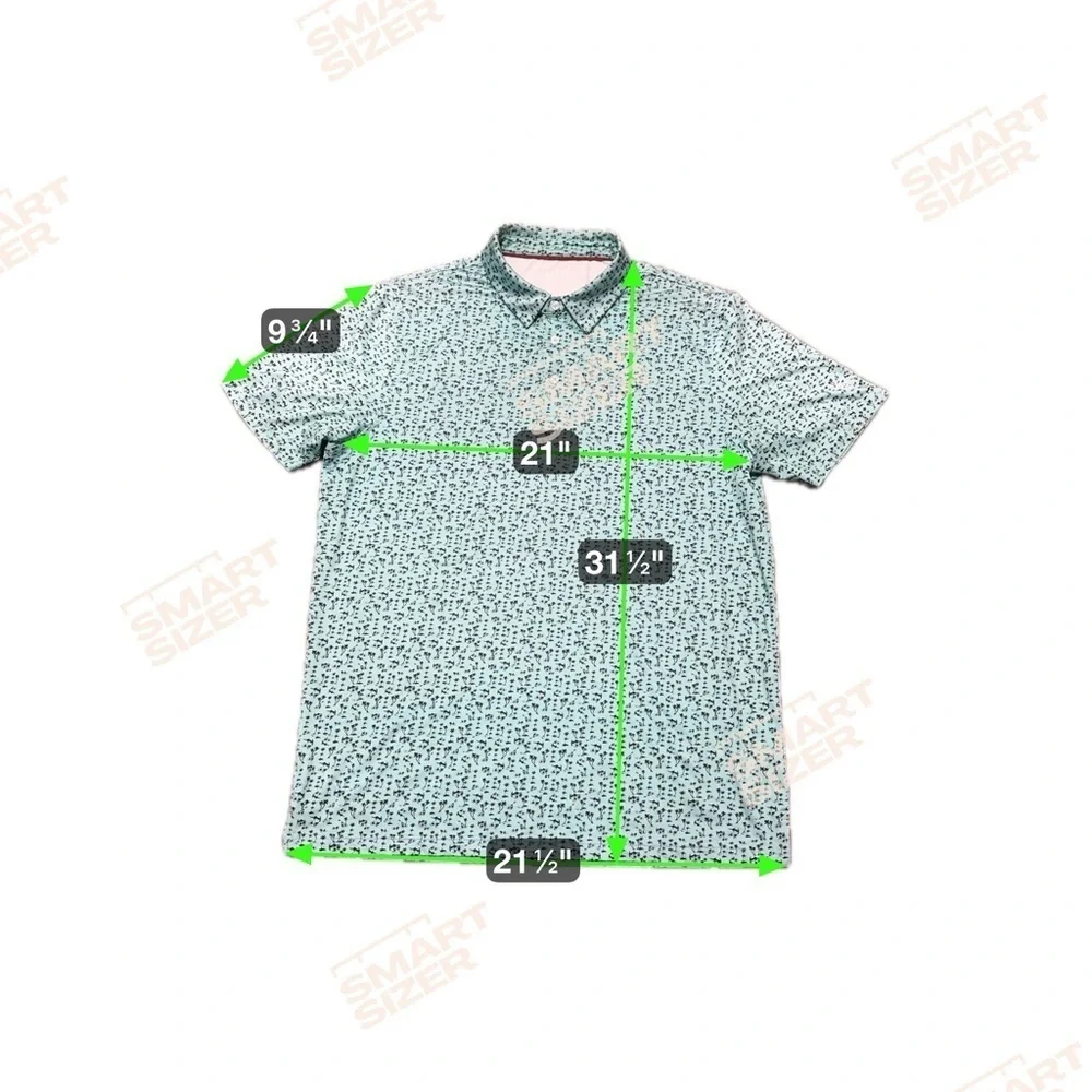 Maelreg Performance Polo Men’s Large Stretch Short Sleeve Golf Casual Palm Fish